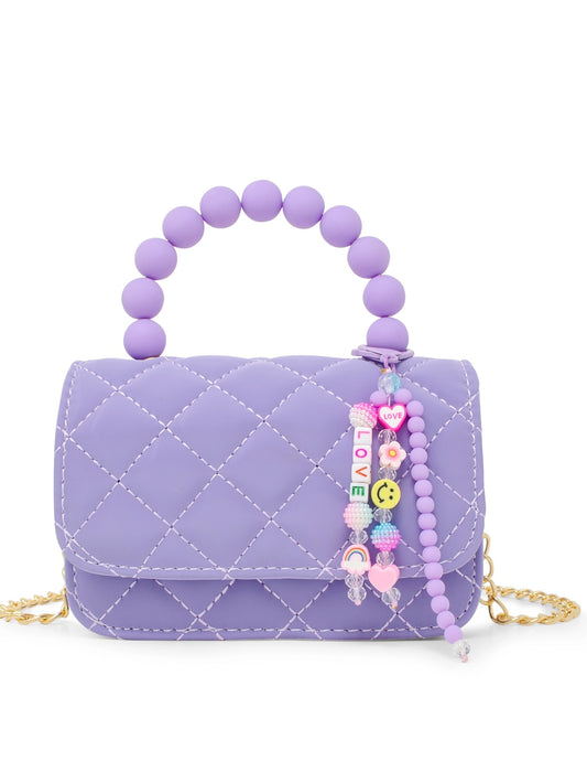 Charm Quilted Purse - Purple