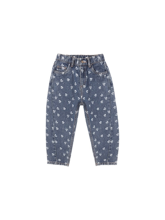 Indigo Heart Ditsy Barrel Pant