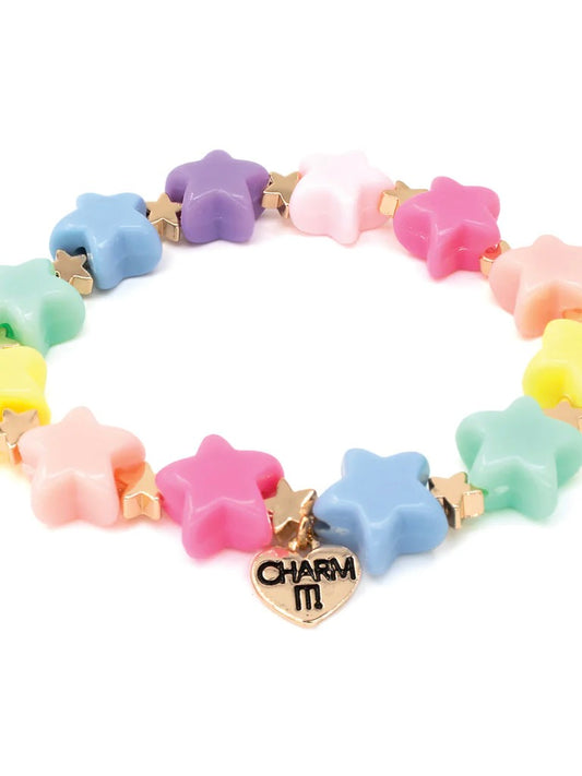 Charm It! Gold Pastel Star Stretch Bracelet