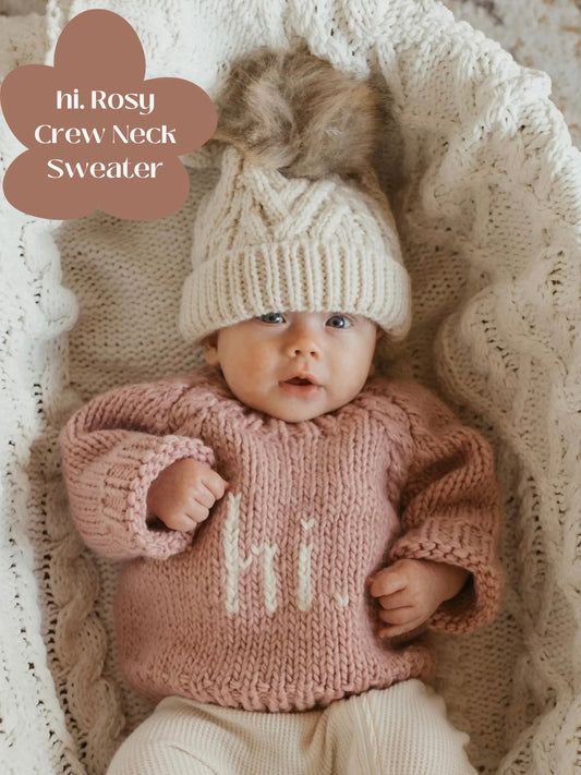 hi. Rosy Crew Neck Sweater