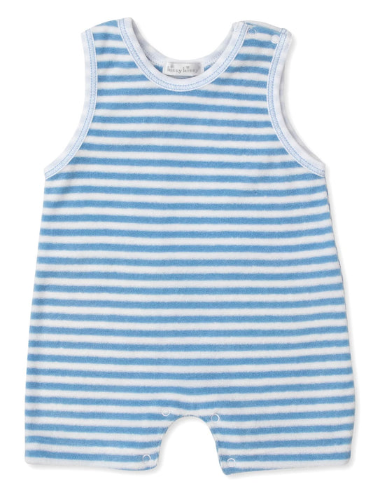 Light Blue Stripe Terry Playsuit