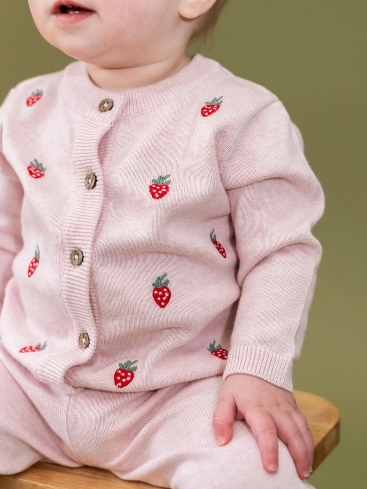 Strawberry Embroidered Cardigan