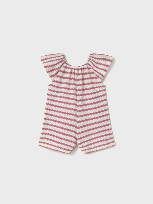 Knit Romper - Orchid Stripe