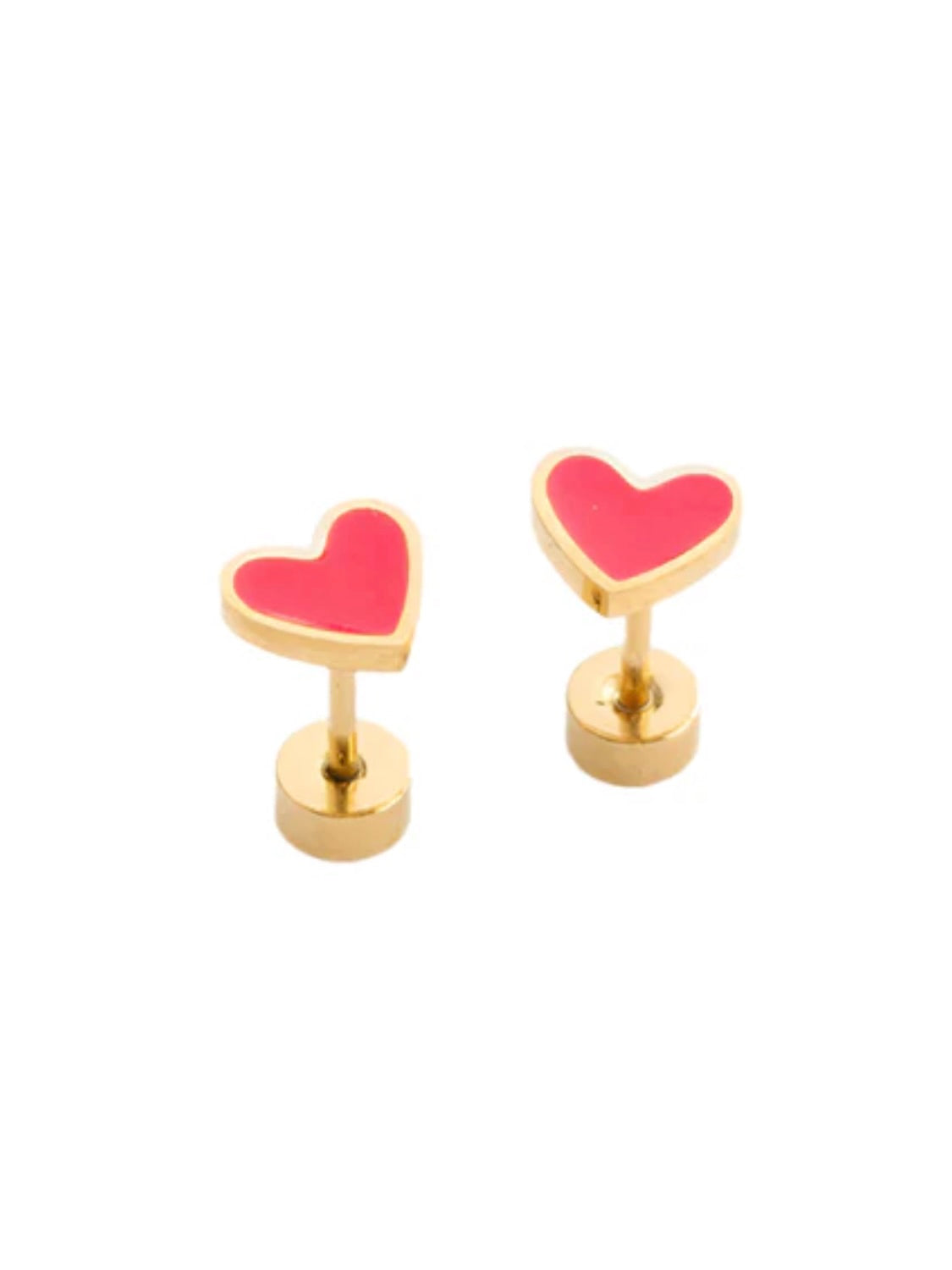 Pip Pop Post- Enamel Heart Neon Pink