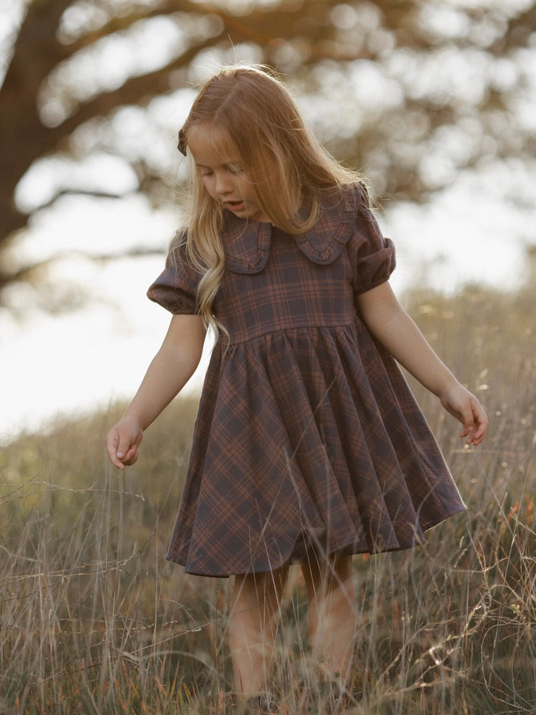 Midnight Plaid Camille Dress