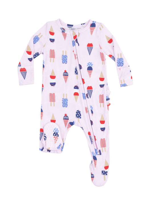 Pink American Ice Cream Ruffle Footie
