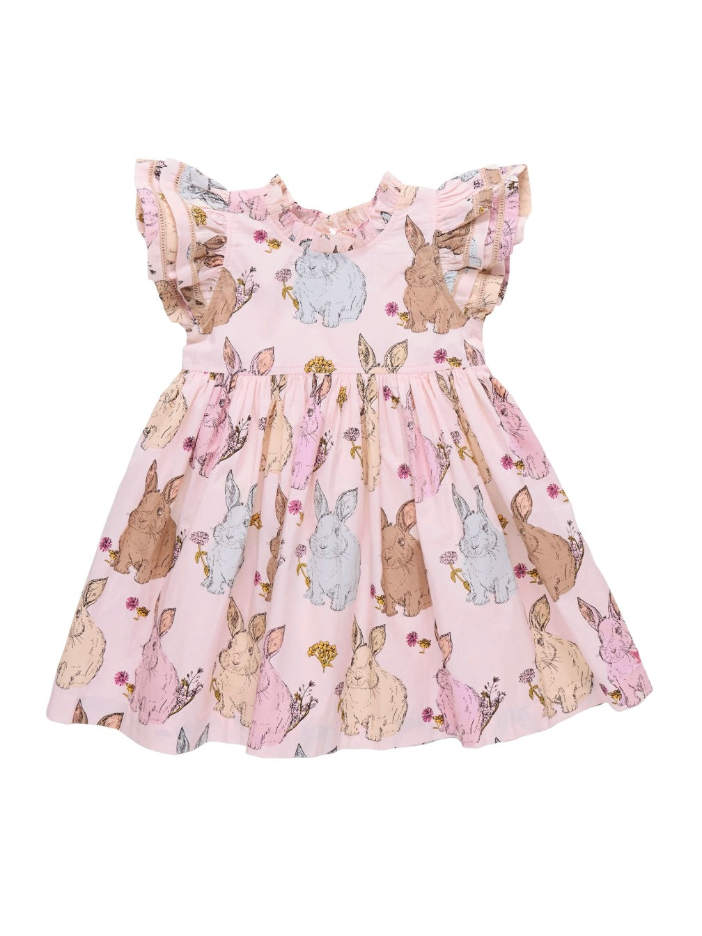 Pink Vintage Bunnies Jennifer Double Ruffle Dress