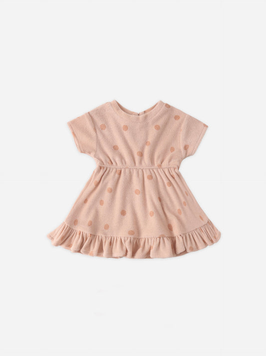 Melon Polka Dot Terry Dress