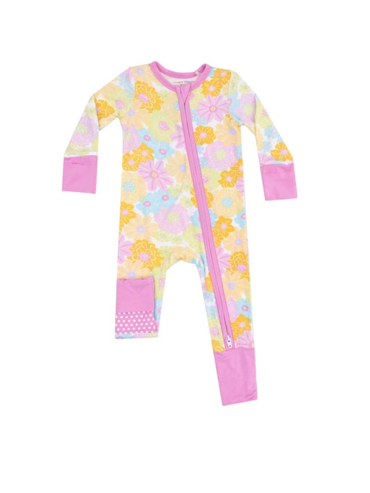 Sunny Dahlias Zipper Romper