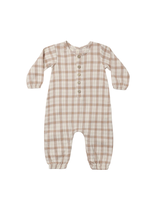 Rustic Plaid Woven Jumpsuit