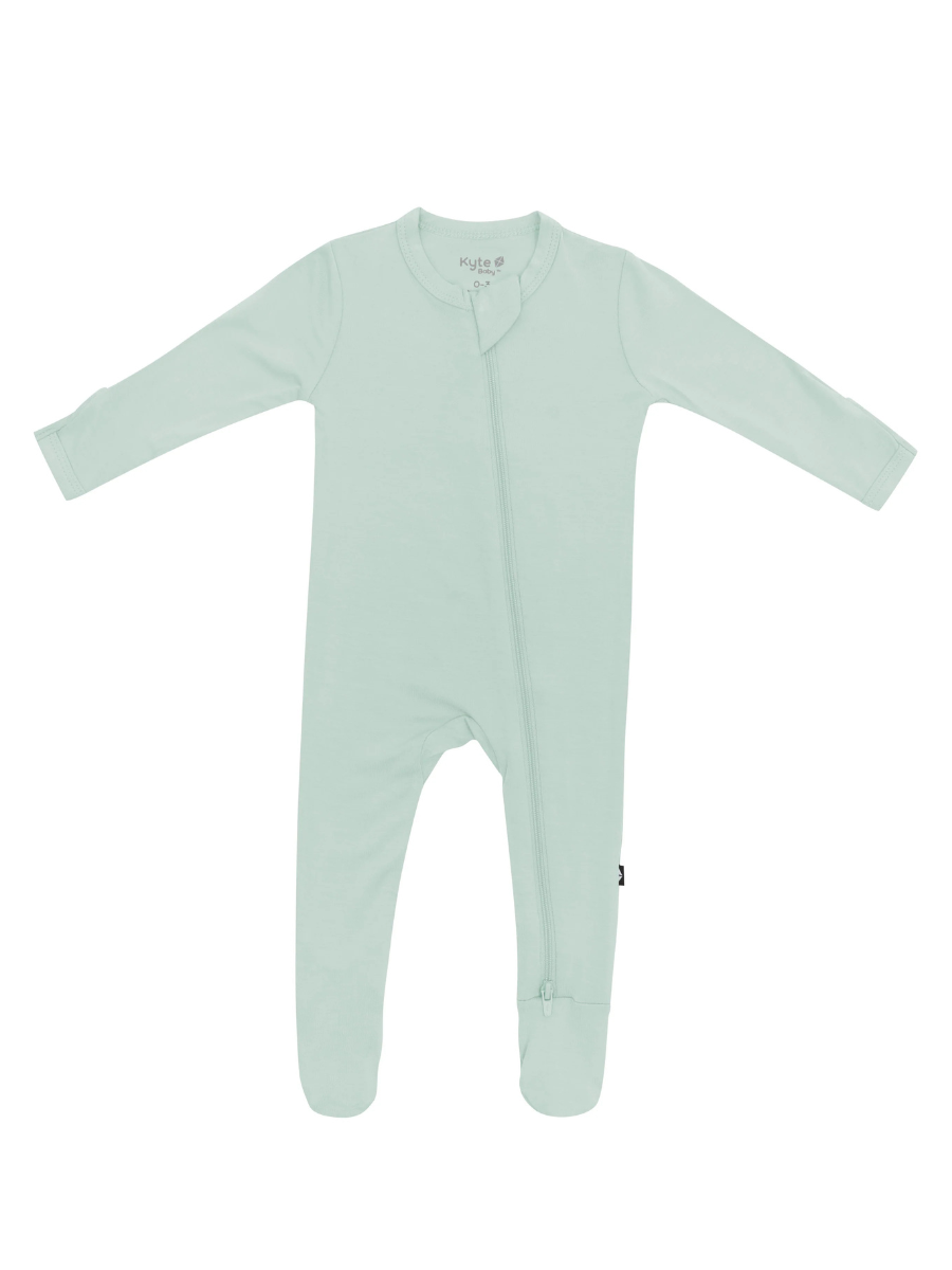 Kyte Baby Zippered Bamboo Footie- Sage