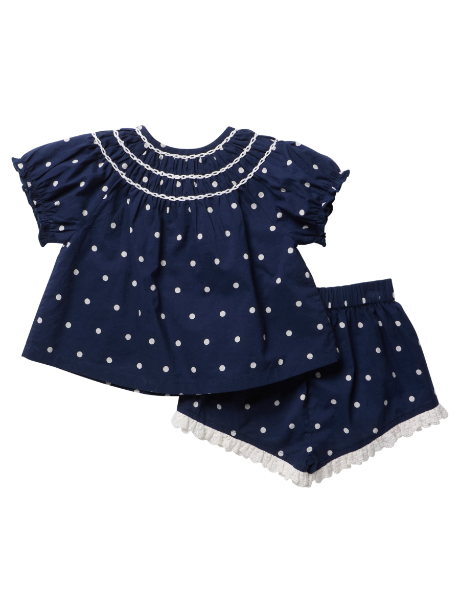 Navy Polka Dot Millie Set