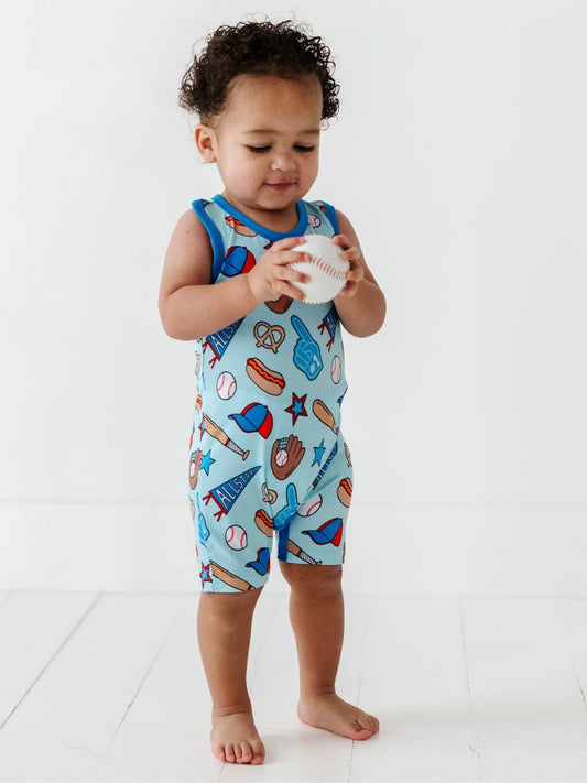 No Place Like Home Blue Baby Romper