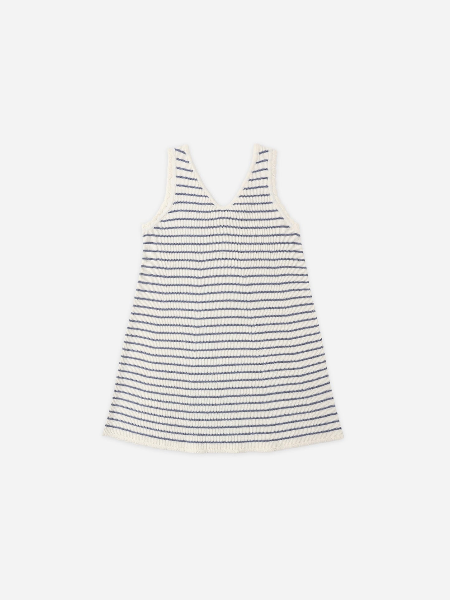 Marine Stripe Crochet Tank Mini Dress