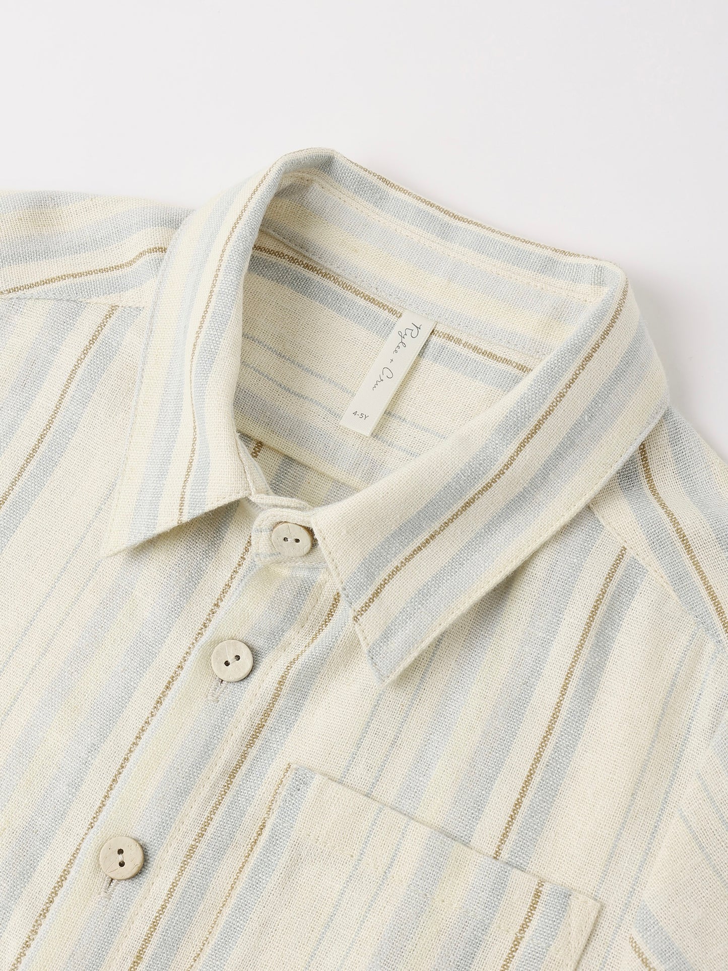 Sea Stripe Collared Short Sleeve Shirt