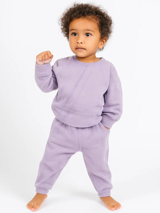 Lavender Fleece Tie Dye Loungewear Set