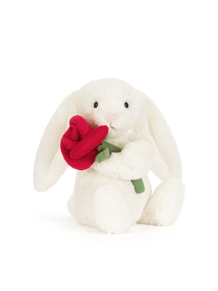 Cream Bunny with Rose