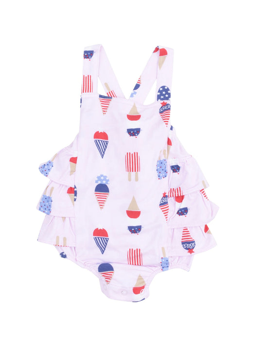 Pink American Ice Cream Ruffle Sunsuit
