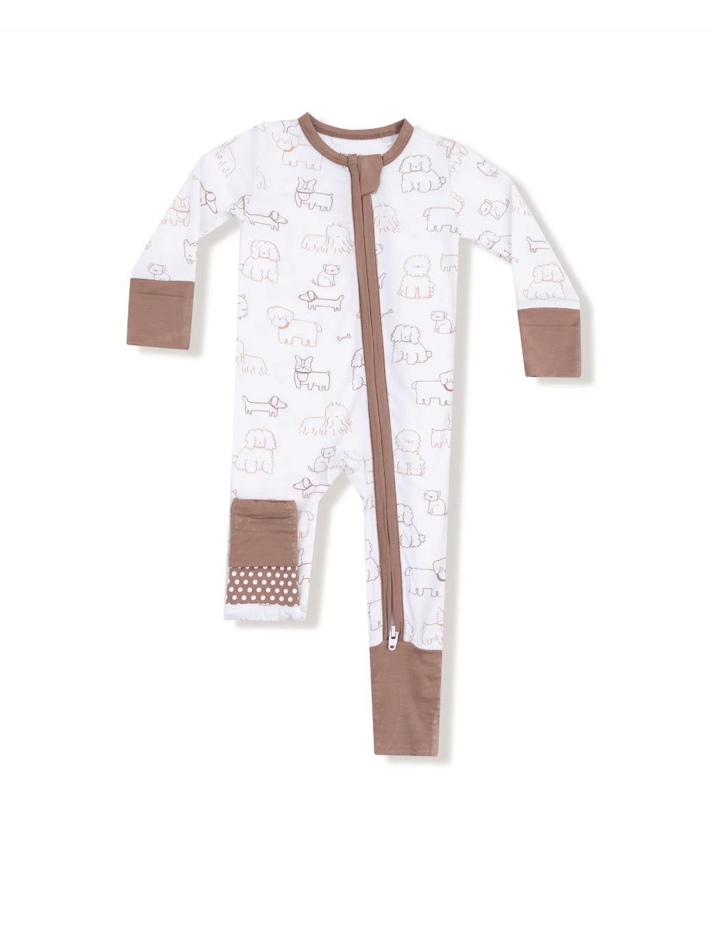Neutral Pups Zipper Romper