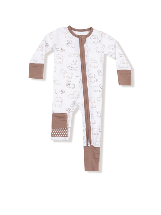 Neutral Pups Zipper Romper