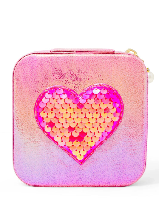Pink Heart Zipper Jewelry Box