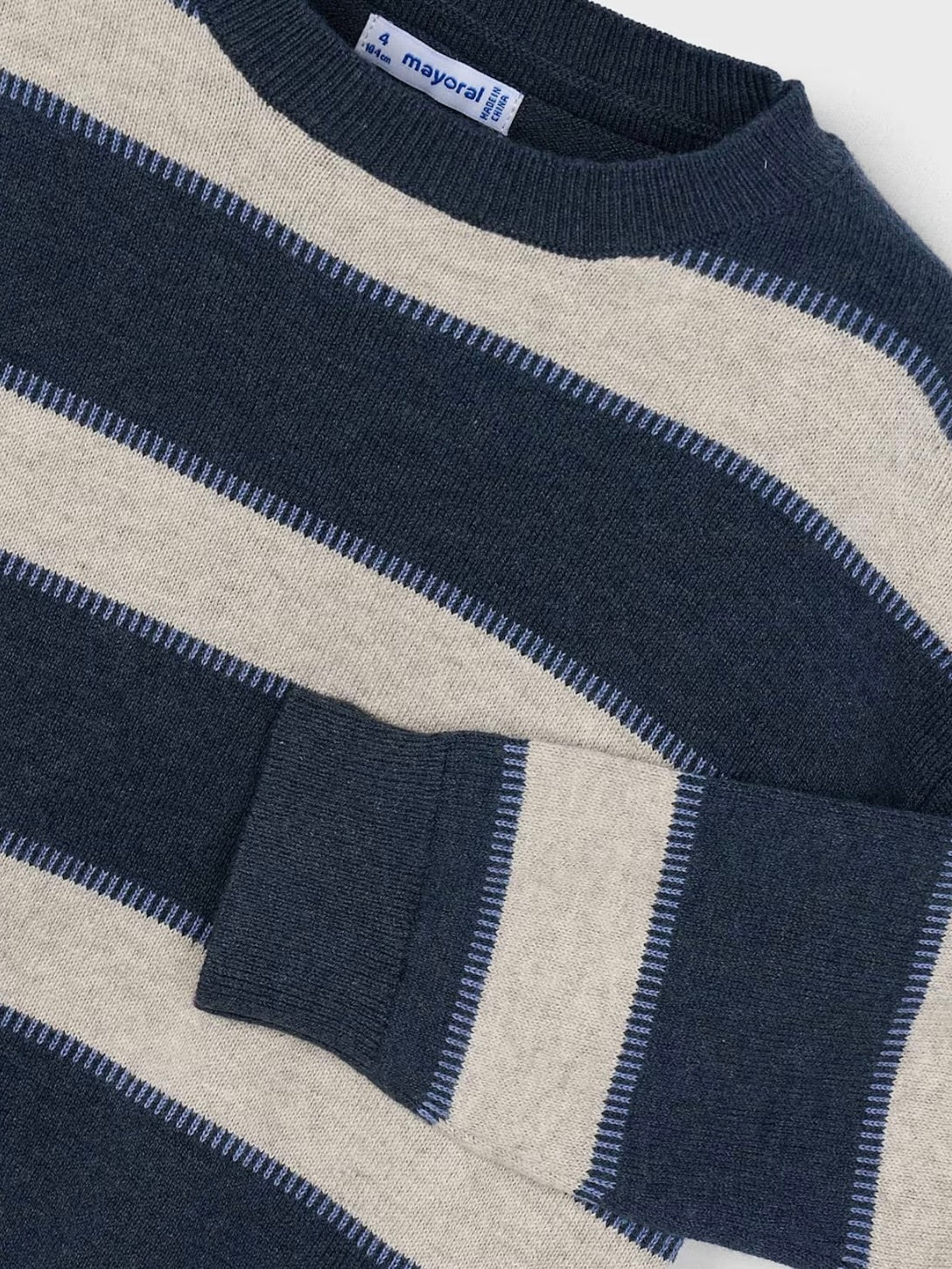 Striped Sweater - Navy/Oatmeal