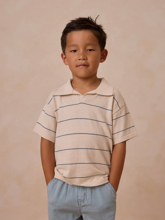 Blue Stripe Chandler Knit Polo