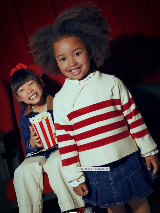 Red Striped Collared Sweater