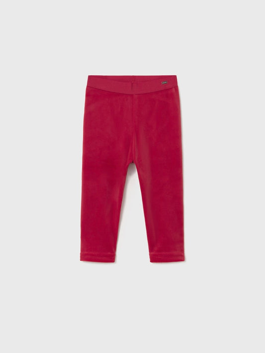 Basic Velvet Leggings - Red