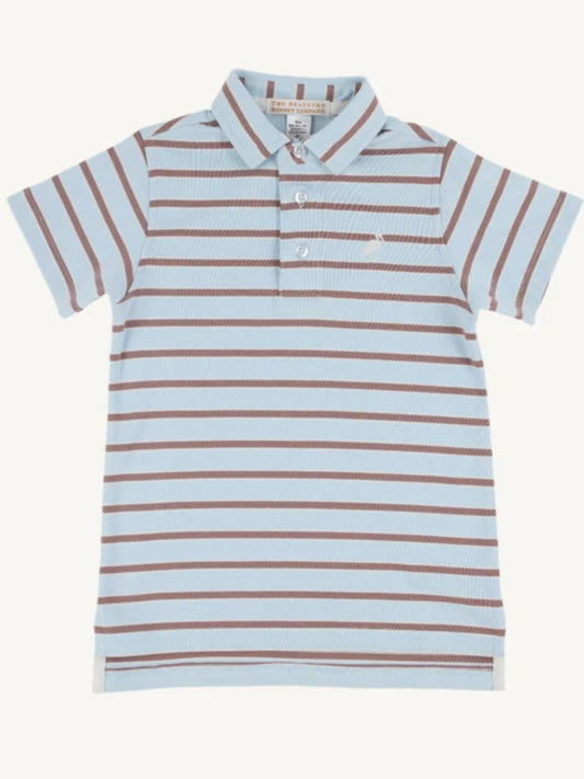 Buckhead Blue & Gray Bay Brown Prim and Proper Polo