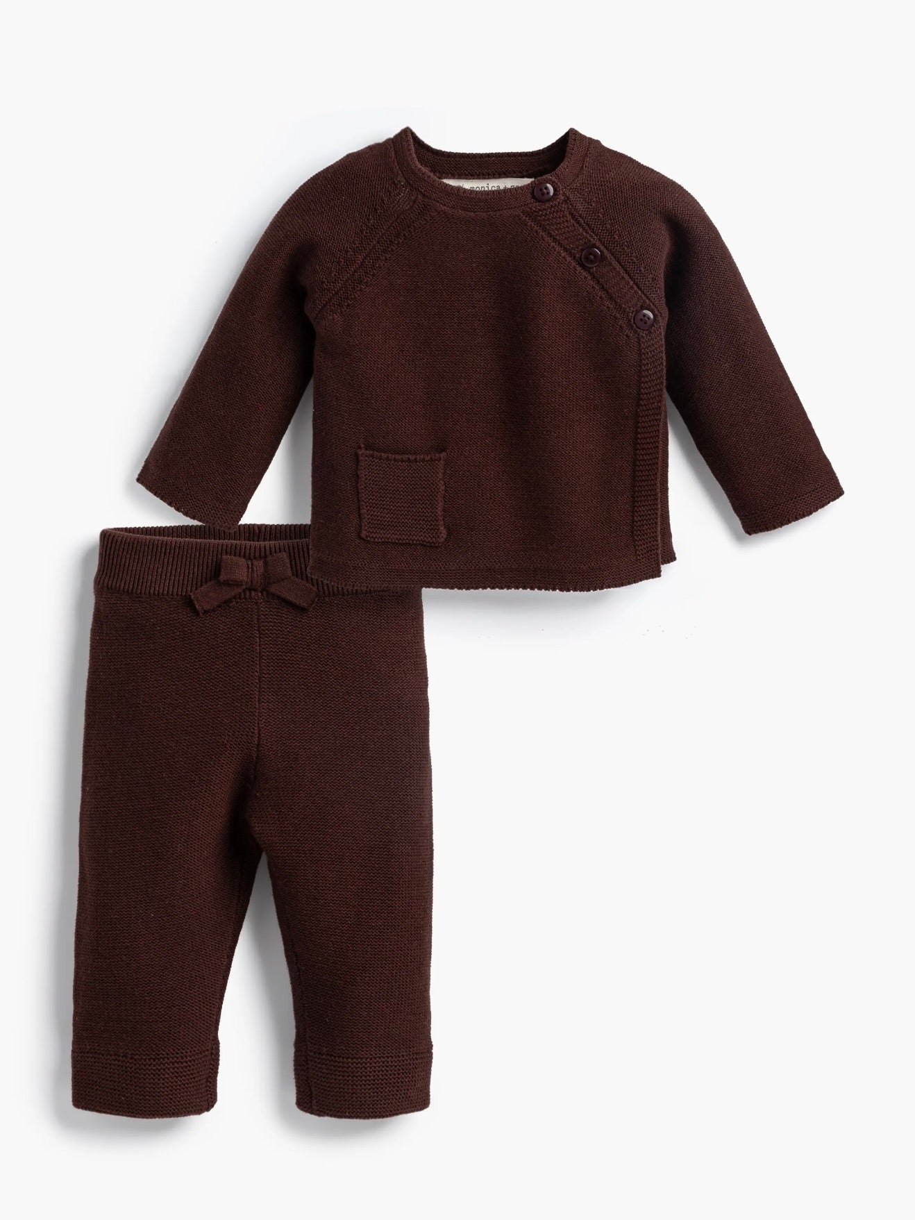 Little Darling Knit Set - Chocolate Brown