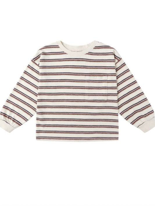 Natural Vintage Stripe Relaxed Long Sleeve Tee