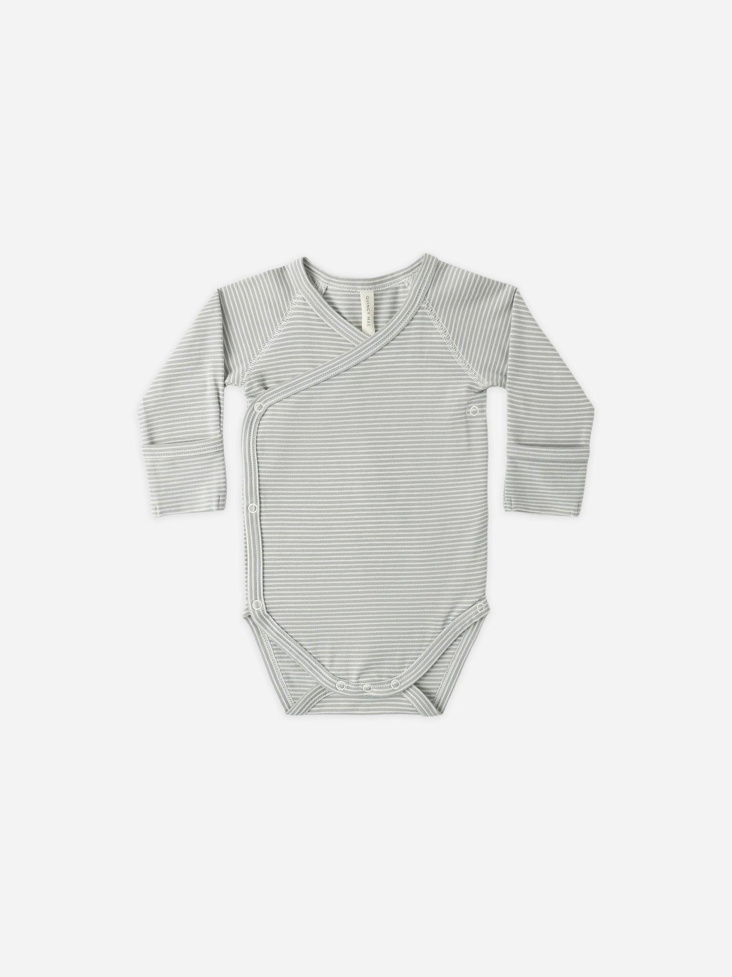 Sage Micro Stripe Side Snap Bodysuit