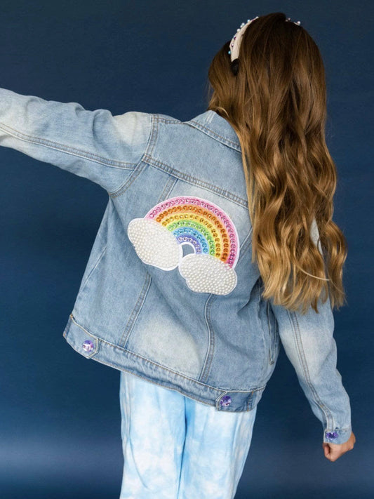 Rainbow Pearl Denim Jacket