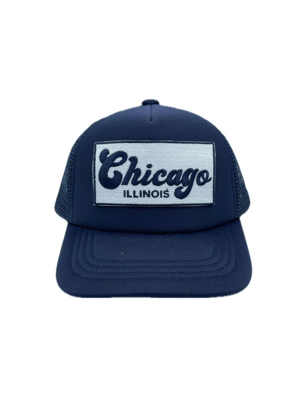 Chicago B&W Patch Trucker Hat - Navy