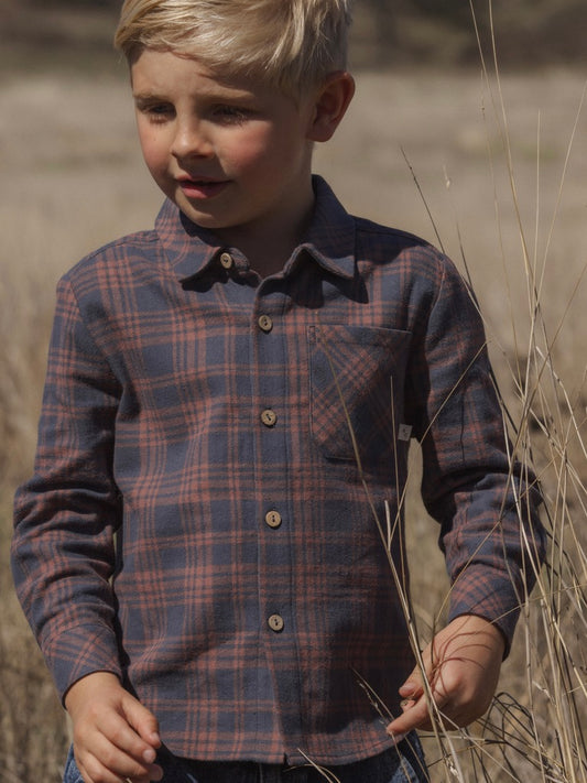 Midnight Plaid Collared L/S Shirt