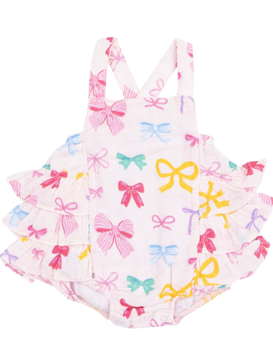 Colorful Bows Ruffle Sunsuit