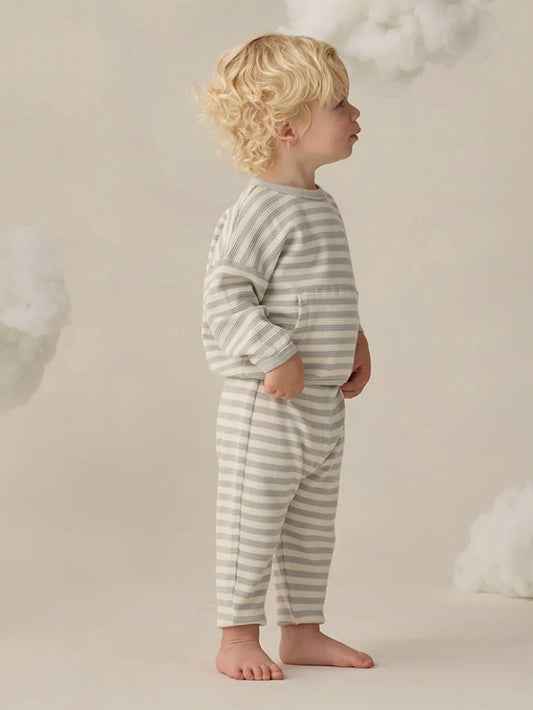 Sky Stripe Waffle Sweater Set
