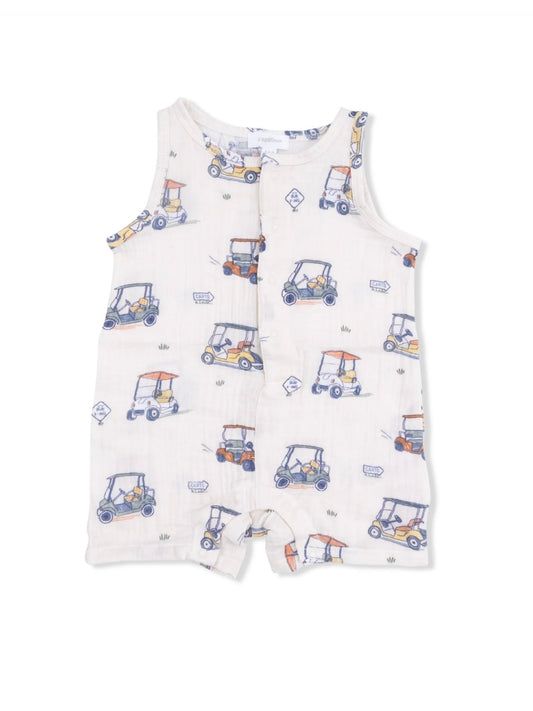Zooming Golf Carts Sleeveless Shortie Romper