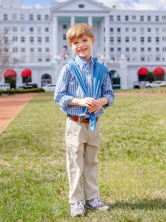 Barnsley Blue Gingham Deans List Dress Shirt