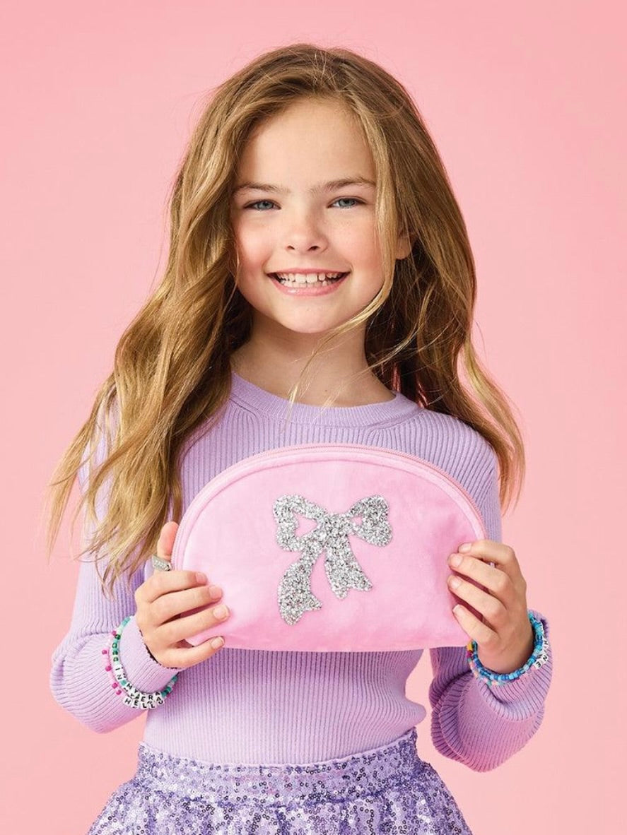 Glitter Bow Cosmetic Bag