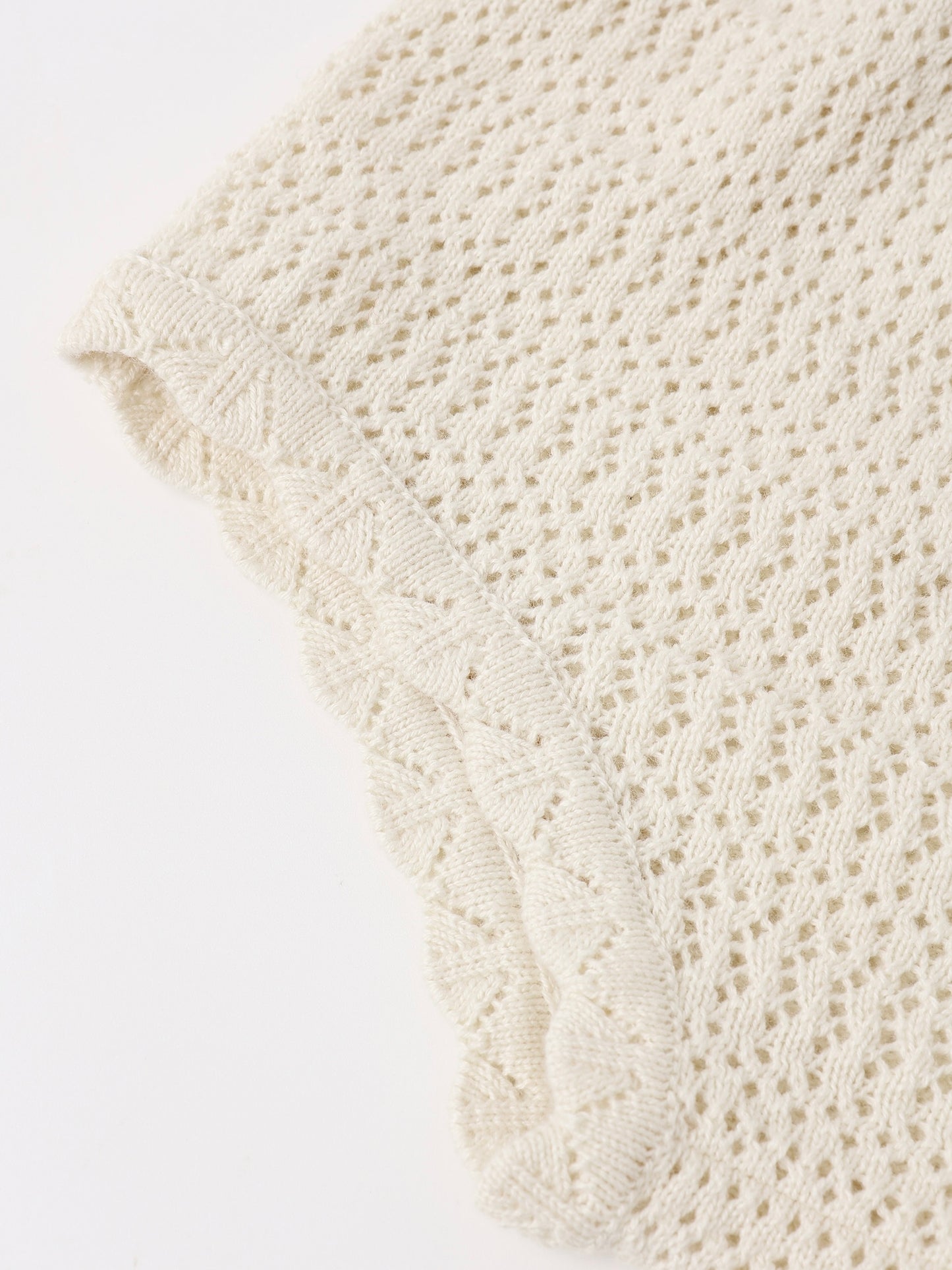 Natural Scallop Knit Baby Set