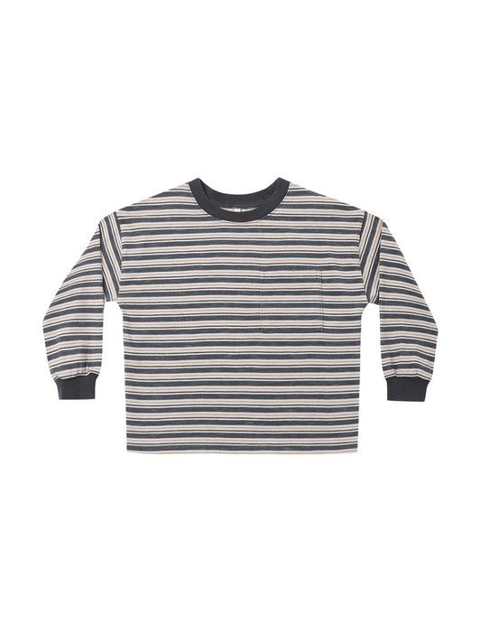 Midnight Blue Stripe Relaxed L/S Tee