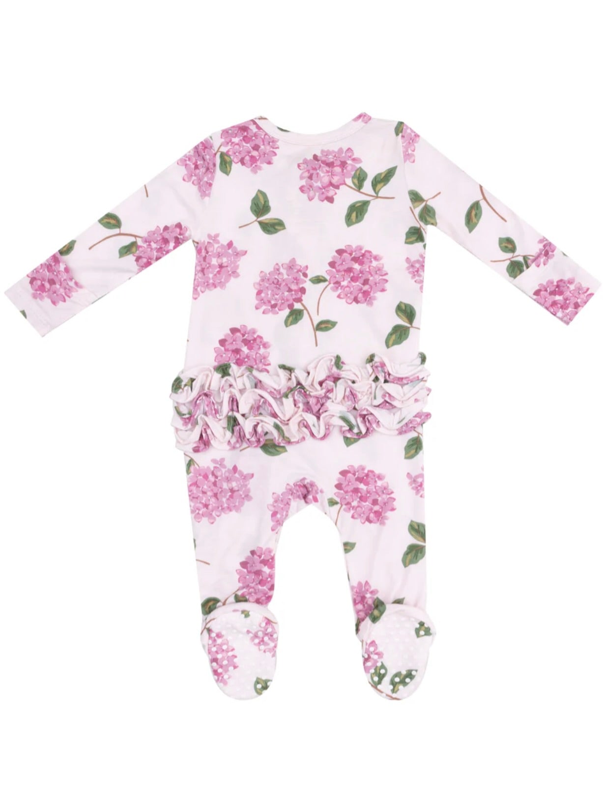 Pink Hydrangeas Ruffle Footie