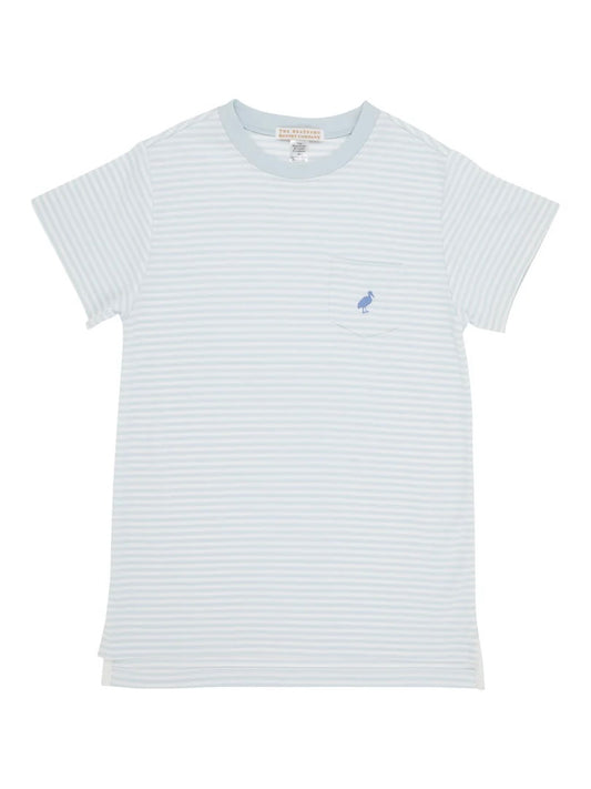 Carter Crewneck Tee - Buckhead Blue Stripe/Park City Periwinkle