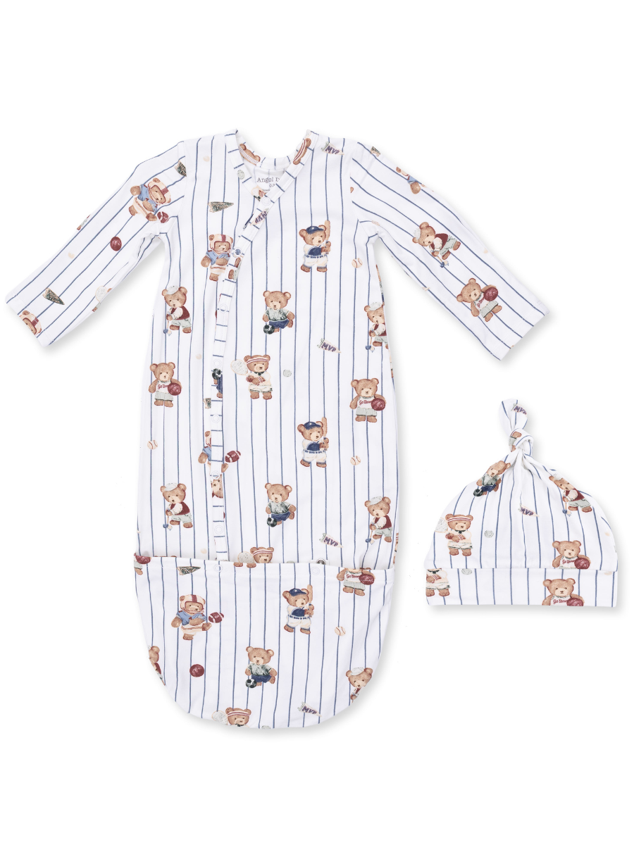 Mixed Sports Bears Bundle Gown + Knotted Hat