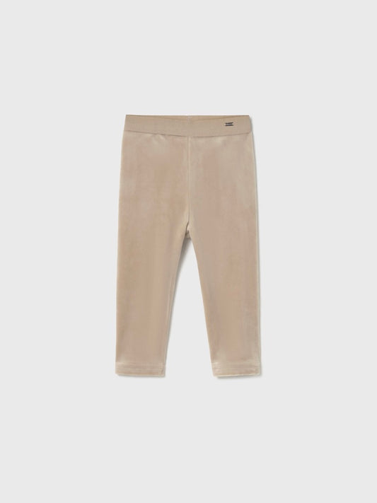 Basic Velvet Leggings - Light Tan