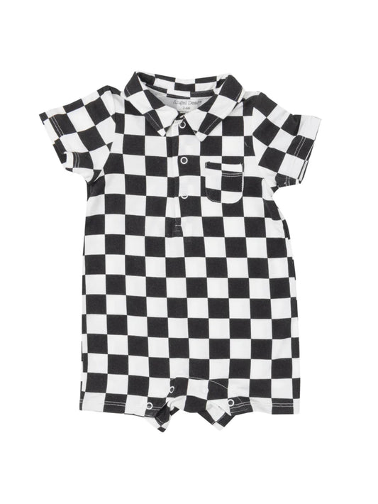 Black/White Checkerboard Polo Shortie