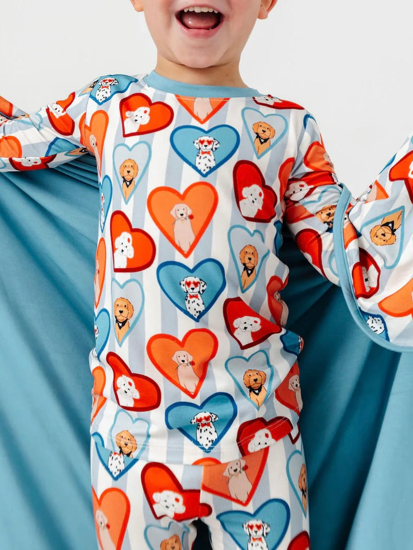 Blue Fur-Ever Valentine Two Piece Set