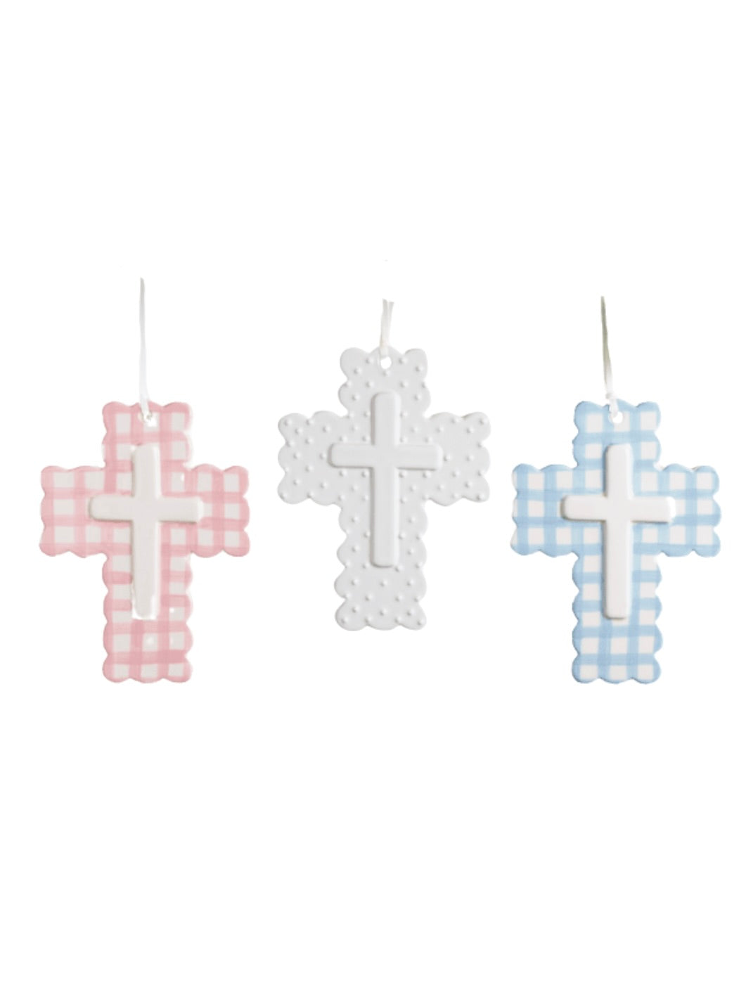 Scallop Ceramic Cross